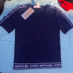 Crop top Michael kors size xs fits a small navy blue new with tags